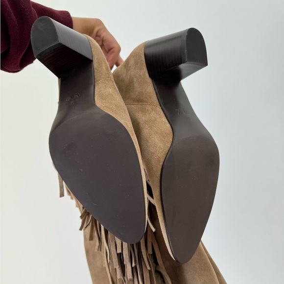 Zara Over the Knee Fringed Cowboy Boots, Size 40 Unworn (Fits size 8.5 / 9) - Picture 6 of 6